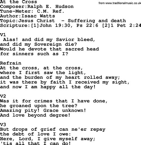 hymn lyrics in the cross